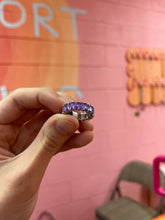 Load image into Gallery viewer, Purple gem titanium ring