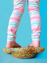 Load image into Gallery viewer, **Pre-order (Ships in 3-4 Weeks)**Flower-shaped Balance Board for Stepping Stones in Rainbow Confetti