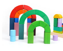 Load image into Gallery viewer, Large STAINED Romanesque Stacking Puzzles Building Blocks