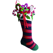 Load image into Gallery viewer, 25" Black Stocking w/Santa &amp; Gifts Decor