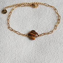 Load image into Gallery viewer, &quot;Keep Up Hope&quot; Tiger Eye Clover Bracelet