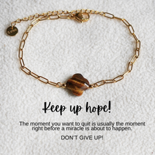 Load image into Gallery viewer, &quot;Keep Up Hope&quot; Tiger Eye Clover Bracelet