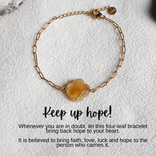 Load image into Gallery viewer, &quot;Keep Up Hope&quot; Citrine Clover Bracelet