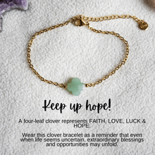 Load image into Gallery viewer, &quot;Keep Up Hope&quot; Green Aventurine Clover Bracelet