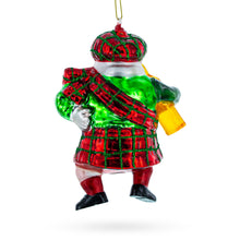 Load image into Gallery viewer, Scottish Santa in Kilt Glass Christmas Ornament