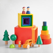 Load image into Gallery viewer, 6-Piece Primary Color Rainbow Wooden Nesting Box Set