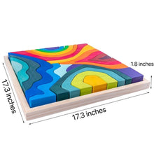 Load image into Gallery viewer, **Pre-order (Ships in 2-3 Weeks)**Large STAINED Four Elements Wooden Stacking Puzzles Building Blocks