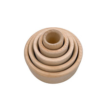 Load image into Gallery viewer, 5 Pcs Natural Wooden Stacking Nesting Cup Bowl Set