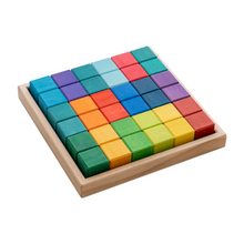 Load image into Gallery viewer, **Pre-order (Ships in 2-3 Weeks)**36 Pcs STAINED Rainbow Mosaic Building Blocks in Primary Colors