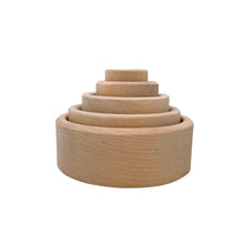 Load image into Gallery viewer, 5 Pcs Natural Wooden Stacking Nesting Cup Bowl Set