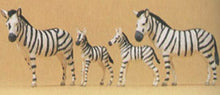 Load image into Gallery viewer, Preiser 20387 HO Scale Animals -- Zebras: 2 Adults &amp; 2 Foals