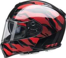 Load image into Gallery viewer, Z1R, Z1R Warrant Panthera Helmet in Black/Red - Small | Injection Molded Polycarbonate Shell with Drop-down Sun Visor