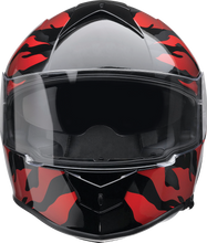 Load image into Gallery viewer, Z1R, Z1R Warrant Helmet Panthera Black/Red Medium by Z1R – Durable Polycarbonate Shell with Drop-Down Sun Visor