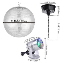 Load image into Gallery viewer, Yescom Shiny Disco Ball with Motor, RGB Light Home Party(12&quot;, 16&quot; Opts)