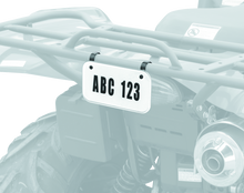 Load image into Gallery viewer, QuadBoss, QuadBoss ATV License Plate Kit - White with Numbers, Letters, and Mounting Clamps
