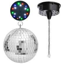 Load image into Gallery viewer, Yescom Shiny Disco Ball with Motor, RGB Light Home Party(12&quot;, 16&quot; Opts)