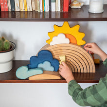 Load image into Gallery viewer, 13 Pcs STAINED Wooden Weather Building Set