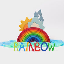 Load image into Gallery viewer, 13 Pcs STAINED Wooden Weather Building Set