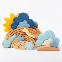 Load image into Gallery viewer, 13 Pcs STAINED Wooden Weather Building Set