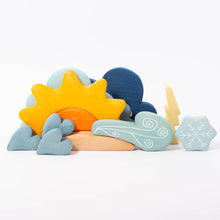 Load image into Gallery viewer, 13 Pcs STAINED Wooden Weather Building Set