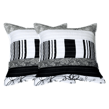 Load image into Gallery viewer, Tache Cotton Black White Gray Modern New York Penthouse Cushion Cover 2-Pieces (DXJ107075)