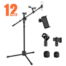 Load image into Gallery viewer, Yescom Studio Mic Stand with Boom 2 Mic Clips Phone Holder H5&#39;11&quot;