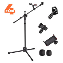 Load image into Gallery viewer, Yescom Studio Mic Stand with Boom 2 Mic Clips Phone Holder H5&#39;11&quot;