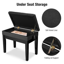 Load image into Gallery viewer, Yescom Piano Bench Leather Seat Adjustable-Height w/ Storage