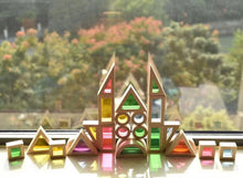 Load image into Gallery viewer, **Pre-order (Ships in 2-3 Weeks)**24 Pcs Rainbow Acrylic Sensory Wooden Building Blocks