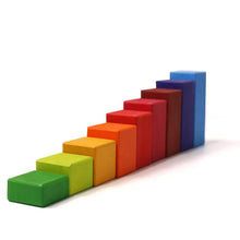 Load image into Gallery viewer, **Pre-order (Ships in 2-3 Weeks)**100 Pcs STAINED Large Stepped Counting Wooden Stacking Blocks