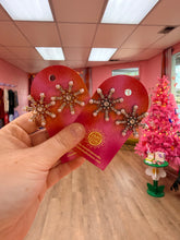 Load image into Gallery viewer, Sparkle Statement Snowflake Earrings