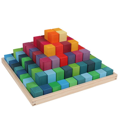 **Pre-order (Ships in 2-3 Weeks)**100 Pcs STAINED Large Stepped Pyramid Wooden Stacking Building Blocks