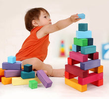 Load image into Gallery viewer, **Pre-order (Ships in 2-3 Weeks)**100 Pcs STAINED Large Stepped Pyramid Wooden Stacking Building Blocks