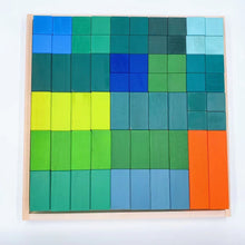 Load image into Gallery viewer, **Pre-order (Ships in 2-3 Weeks)**100 Pcs STAINED Large Stepped Pyramid Wooden Stacking Building Blocks