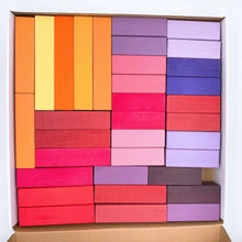 Load image into Gallery viewer, **Pre-order (Ships in 2-3 Weeks)**100 Pcs STAINED Large Stepped Pyramid Wooden Stacking Building Blocks