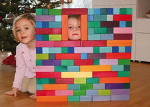 Load image into Gallery viewer, **Pre-order (Ships in 2-3 Weeks)**100 Pcs STAINED Large Stepped Pyramid Wooden Stacking Building Blocks