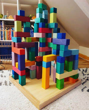 Load image into Gallery viewer, **Pre-order (Ships in 2-3 Weeks)**100 Pcs STAINED Large Stepped Pyramid Wooden Stacking Building Blocks