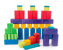 Load image into Gallery viewer, **Pre-order (Ships in 2-3 Weeks)**100 Pcs STAINED Large Stepped Counting Wooden Stacking Blocks