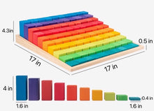 Load image into Gallery viewer, **Pre-order (Ships in 2-3 Weeks)**100 Pcs STAINED Large Stepped Counting Wooden Stacking Blocks