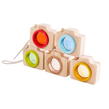 Load image into Gallery viewer, **Pre-order (Ships in 1-2 Weeks)**5 Pcs Mini Gemmed Wooden Camera Kaleidoscope