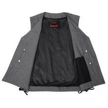 Load image into Gallery viewer, Men's Rough Rub-Off Raw Finish Broken Gray Denim Vest