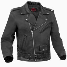 Load image into Gallery viewer, Dawn Rider Men's Premium Black Leather Motorcycle Jacket