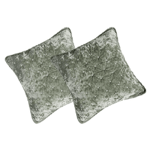 Load image into Gallery viewer, Tache Velvet Dreams Light Green Plush Diamond Tufted Cushion Covers / Euro Sham (JHW-853G)