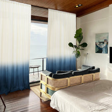 Load image into Gallery viewer, Blue Ombre Linen Curtain