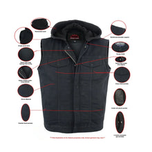 Load image into Gallery viewer, Men's Black Denim Single Back Panel Concealment Vest w/Rem