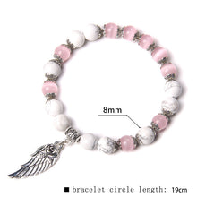 Load image into Gallery viewer, &quot;Guardian Angel&quot; Pink Cat Eye &amp; White Turquoise Bracelet