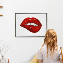 Load image into Gallery viewer, Beaded Biting Lips Wall Art