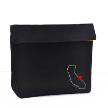 Load image into Gallery viewer, Custom State Map Embroidered Cotton Canvas Dopp Kit, Men’s Travel Toiletry Bag, Groomsmen Cosmetic Bag