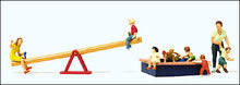 Load image into Gallery viewer, Preiser 10587 HO Scale Pedestrians -- Children at Play pkg(8) w/Seesaw &amp; Sandbox