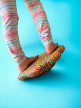 Load image into Gallery viewer, **Pre-order (Ships in 3-4 Weeks)**Flower-shaped Balance Board for Stepping Stones in Rainbow Confetti